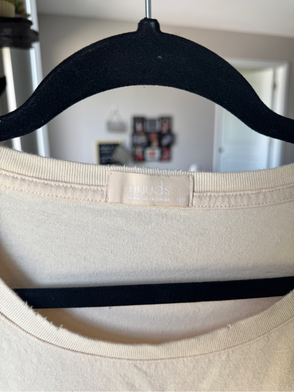 nuuds Everyday Cream Long-Sleeve Crewneck Tee | Size XXL, Cotton, Minimalist - Picture 4 of 6
